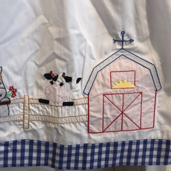 Zuccini Girls Dress, Barnyard Animal Embroidery, Blue Gingham, 24m - Picture 8 of 12